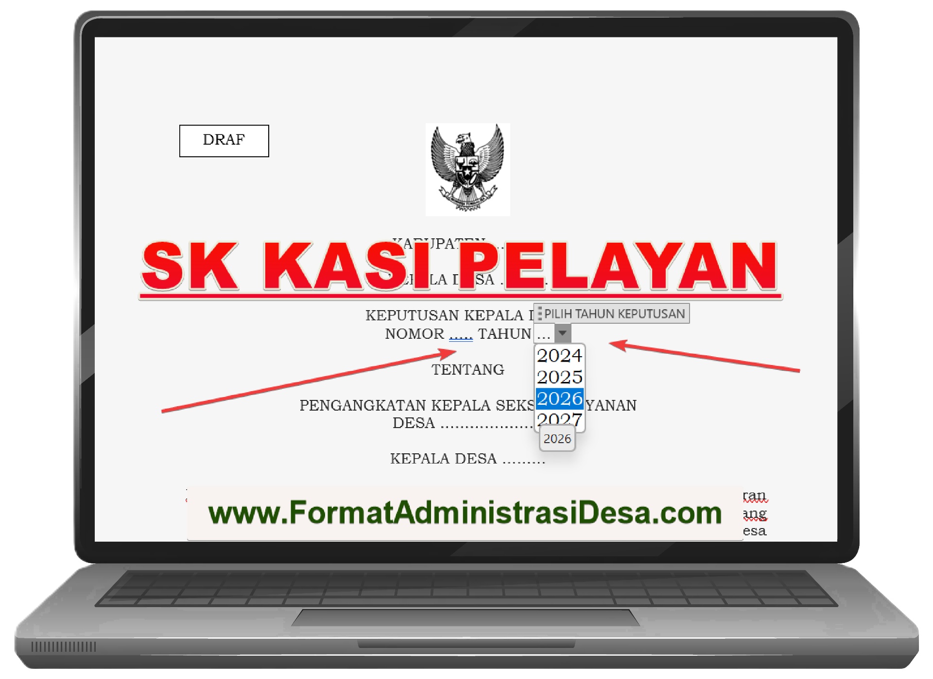 Template SK Pengangkatan Kasi Pelayanan Desa (ASLI, SALINAN, PETIKAN) - Sesuai Aturan Terbaru