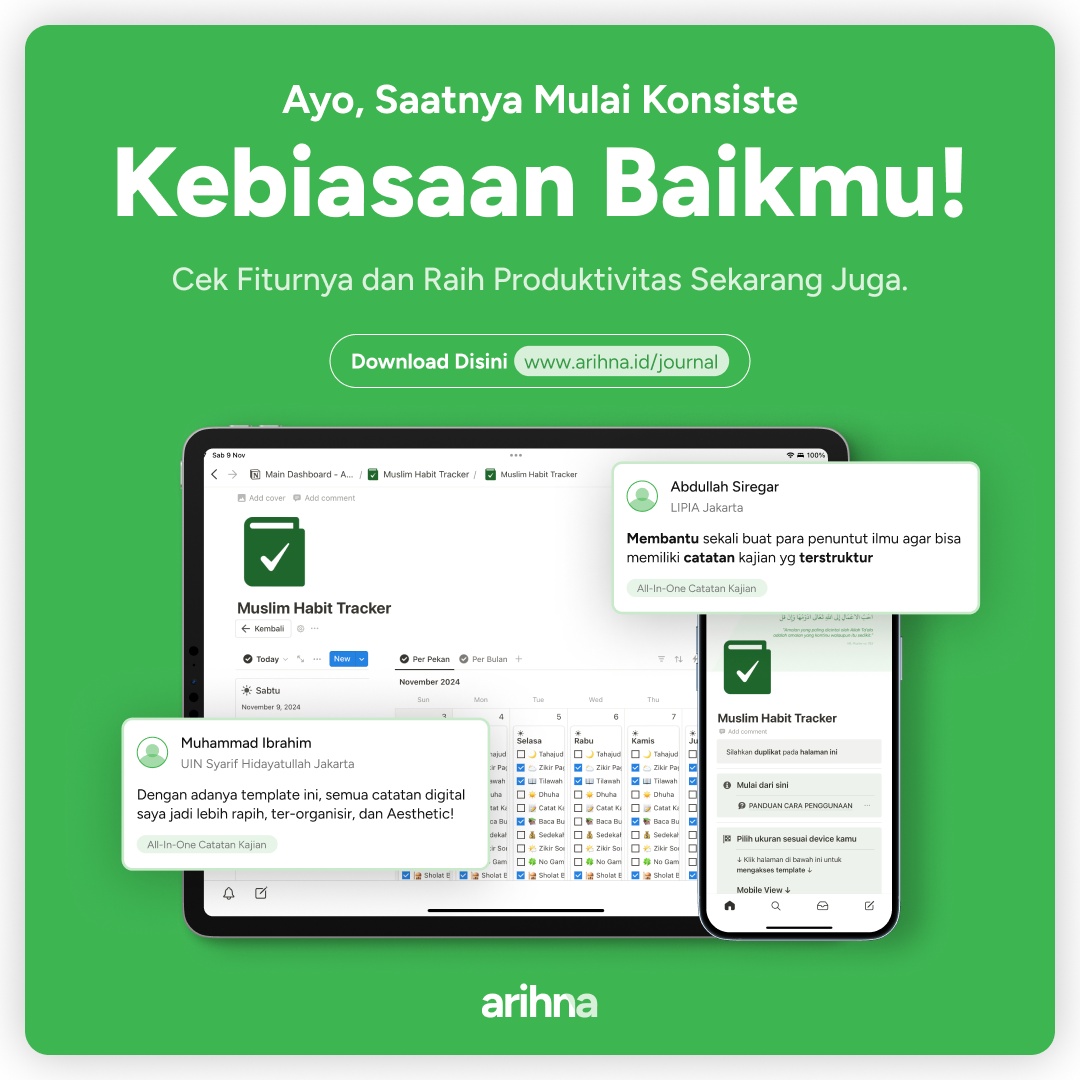Checklist harian Muslim Habit Tracker