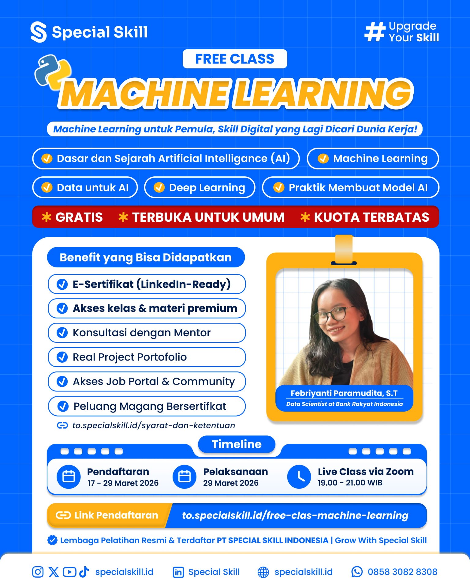 Paket Webinar dan Bootcamp Machine Learning - Special Skill