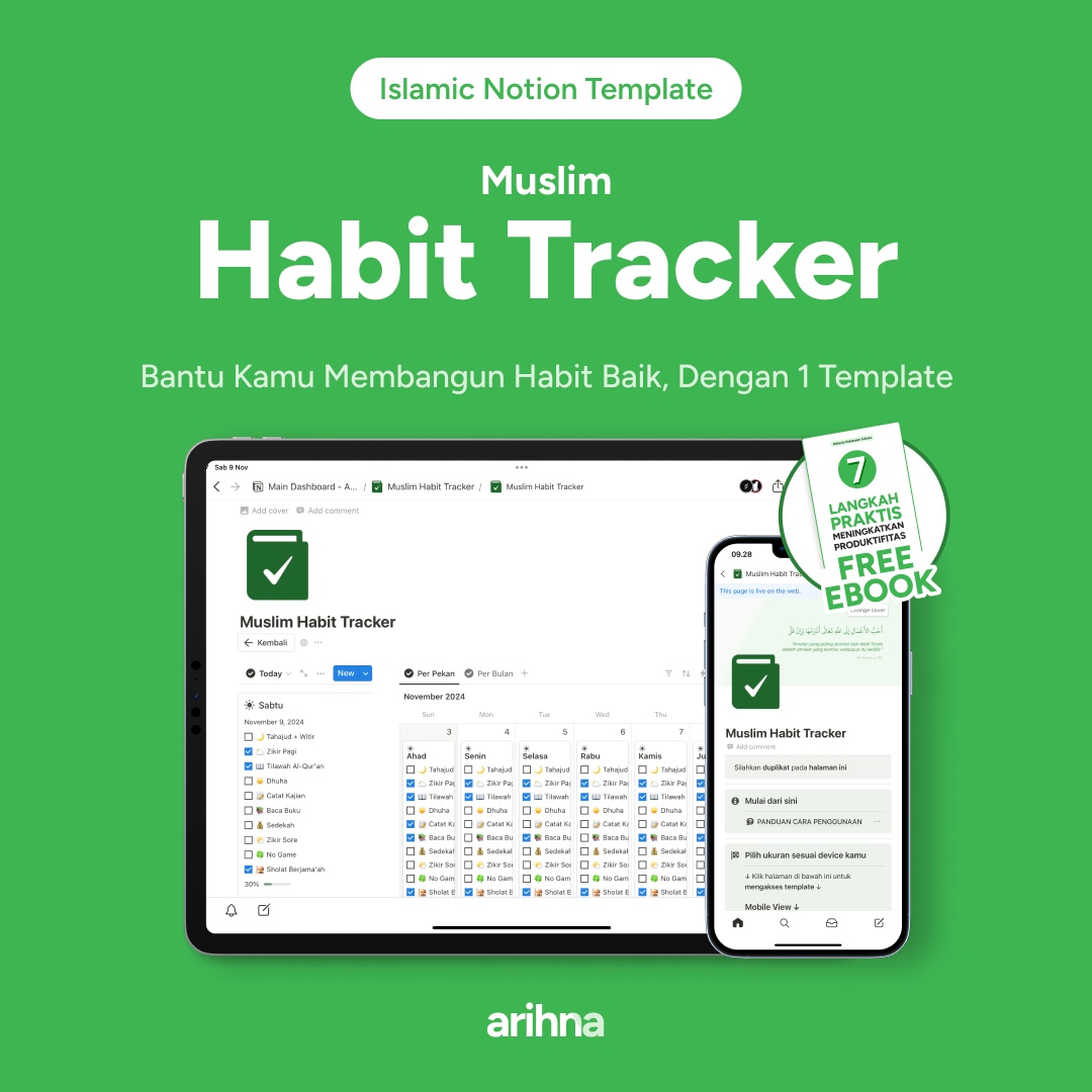 Grafik bulanan Muslim Habit Tracker