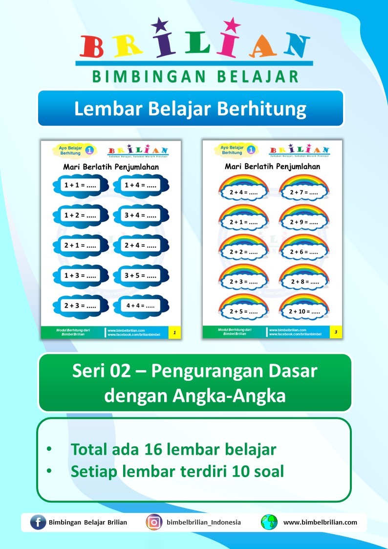 BHT02 - Lembar Belajar Berhitung Pengurangan Dasar dengan Angka-Angka ...