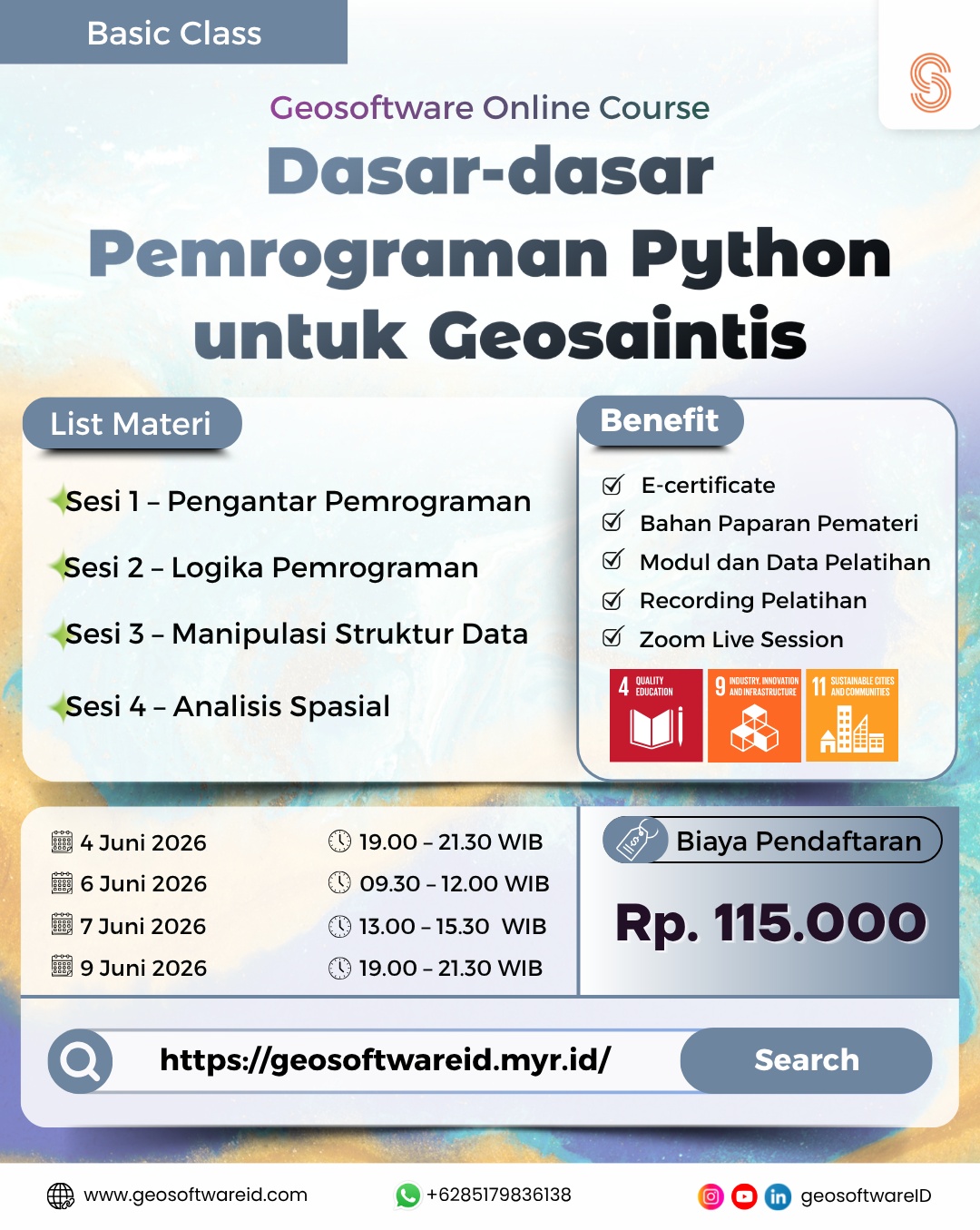 Dasar-dasar Pemrograman Python untuk Geosantis - Geosoftware.ID