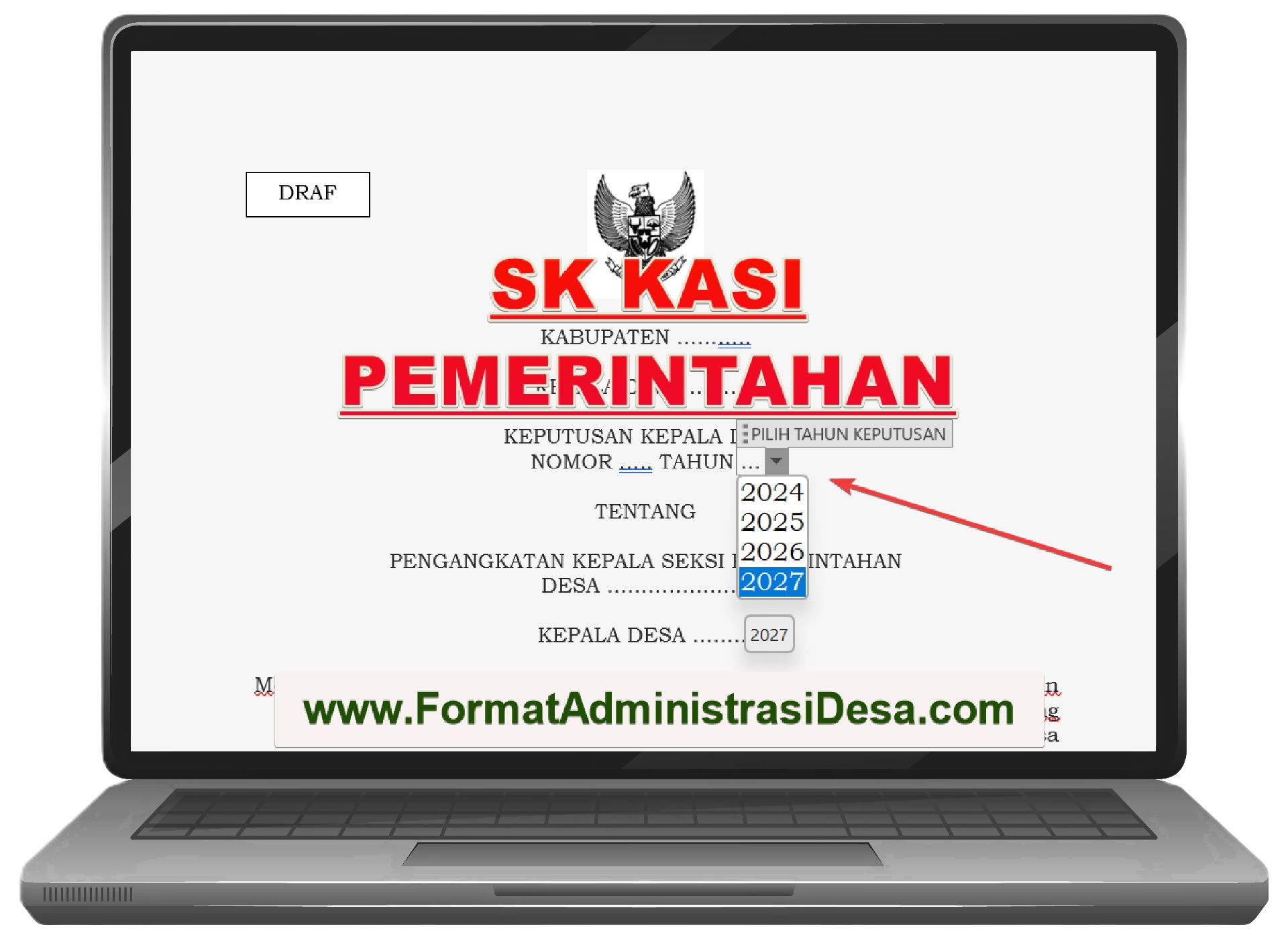 Template SK Pengangkatan Kasi Pemerintahan (ASLI, SALINAN, PETIKAN) - Sesuai Aturan Terbaru