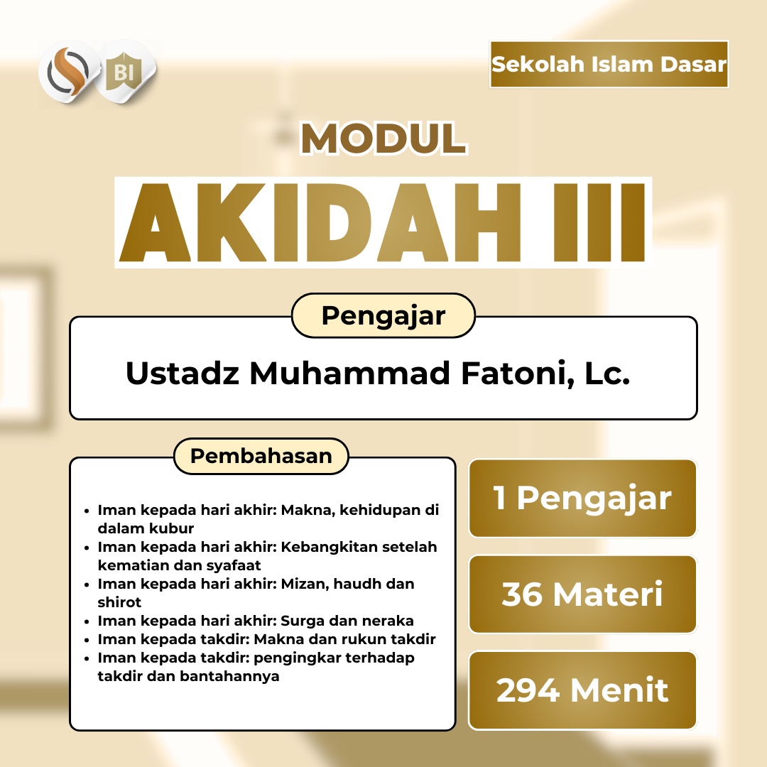 Modul Sekolah Islam Dasar: Akidah III