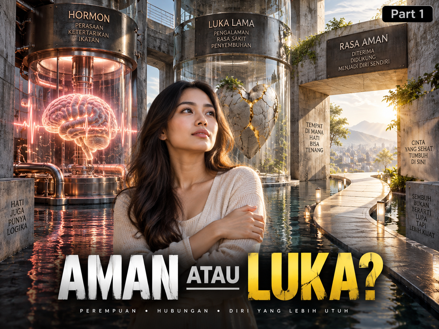 Cover audiobook (Part 1) Rahasia Otak Perempuan Saat Jatuh Cinta — Antara Hormon, Luka Lama, dan Rasa Aman