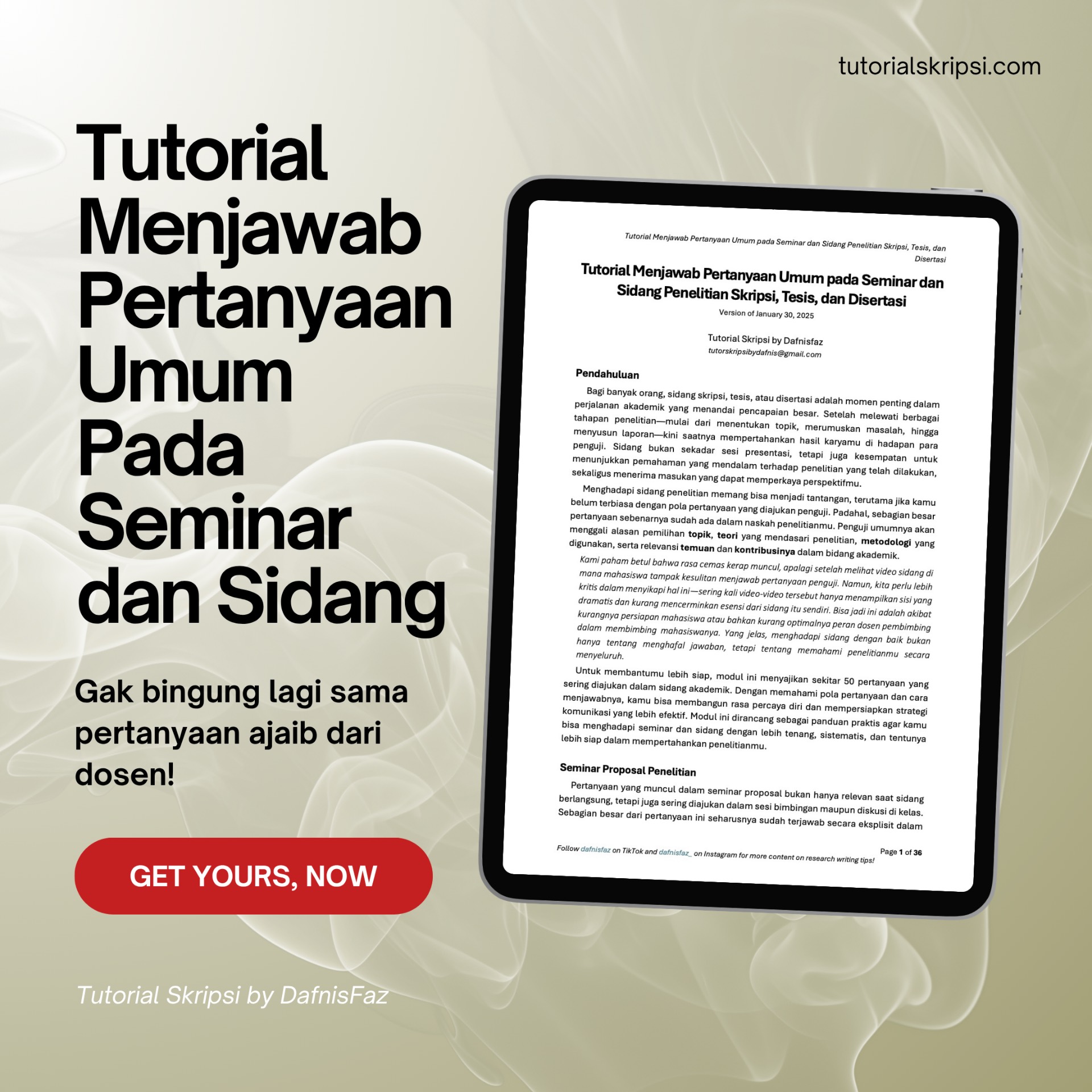 Tutorial Menjawab Pertanyaan Seminar dan Sidang!