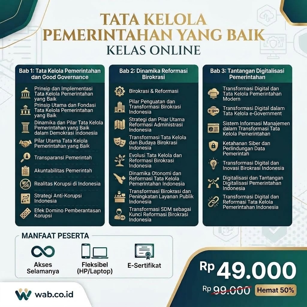 Sampul kelas Good Governance & Birokrasi Digital