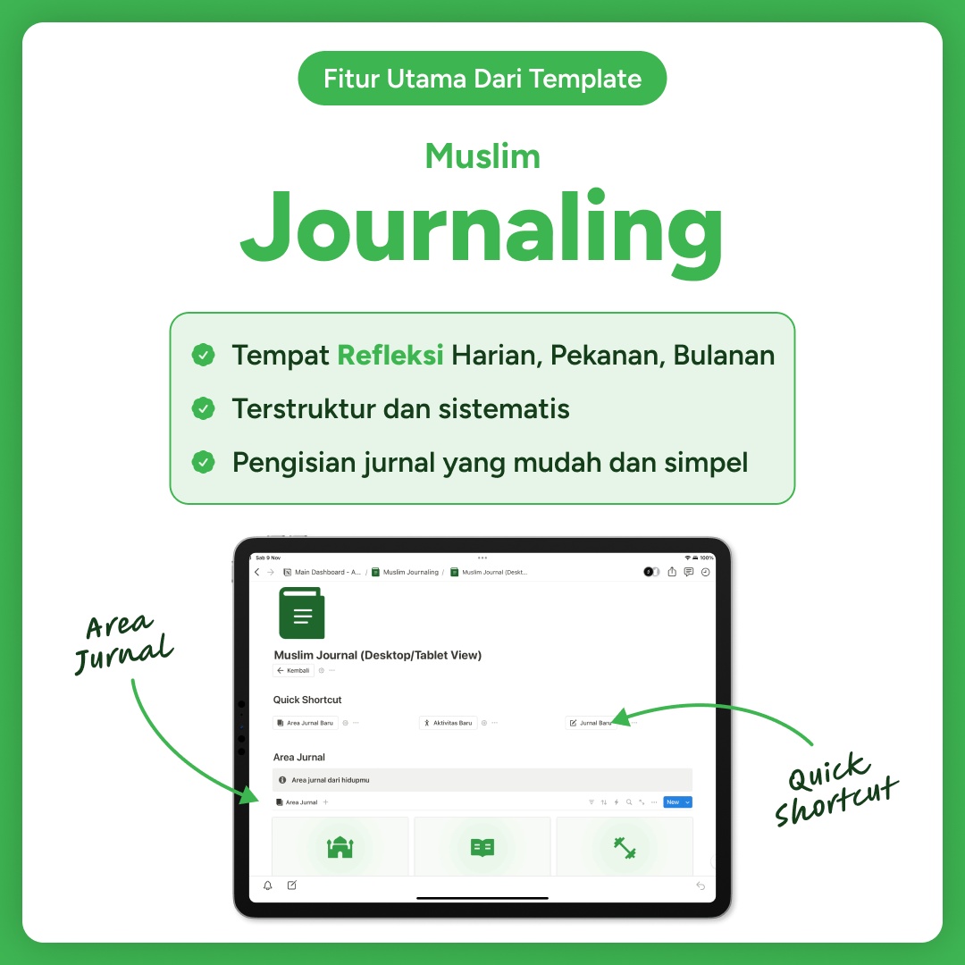 Muslim Journaling di tablet dan HP
