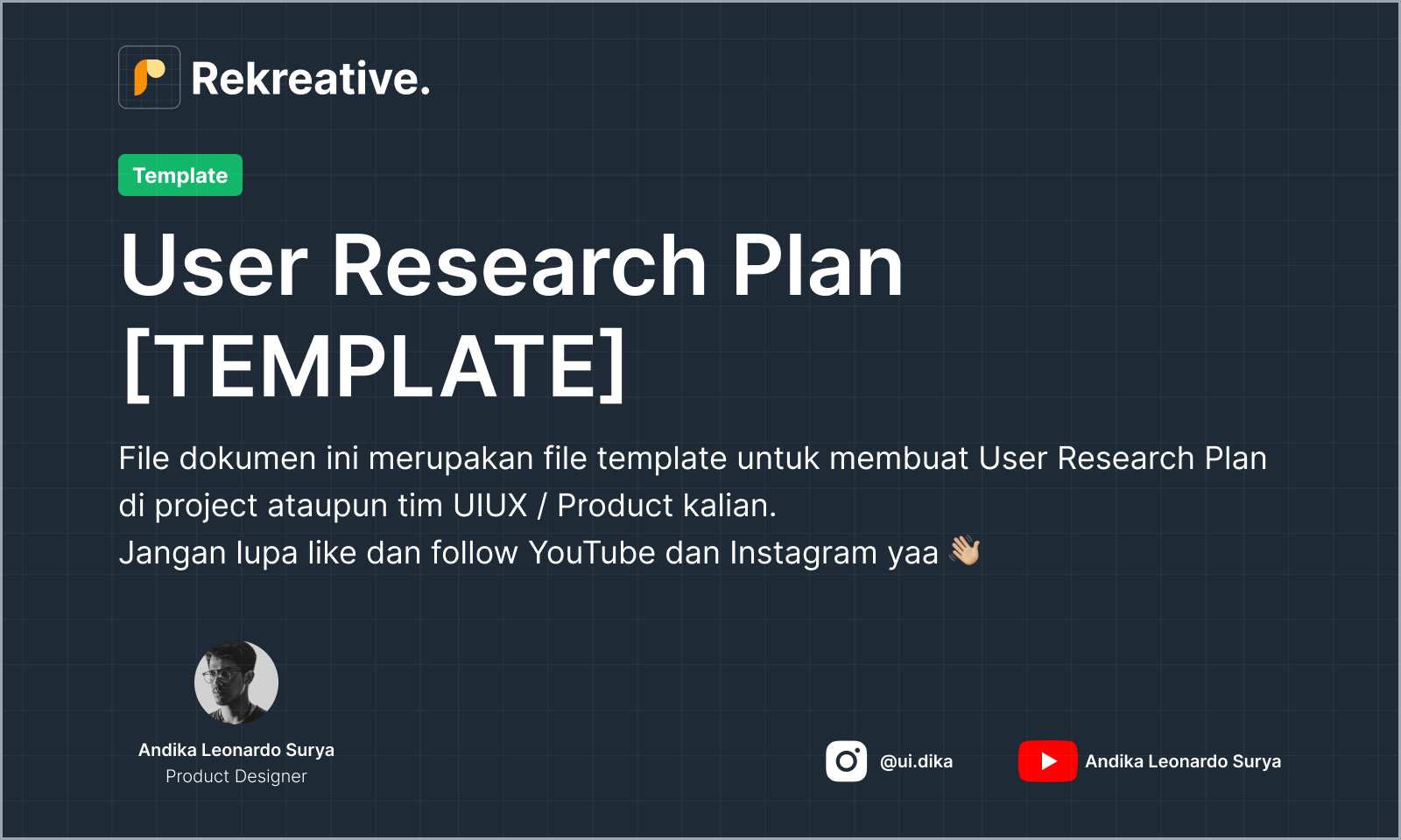Template User Research Plan - Rekreative