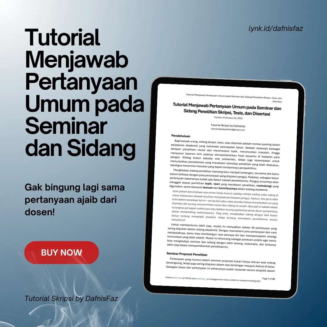 Tutorial Menjawab Pertanyaan Seminar dan Sidang!