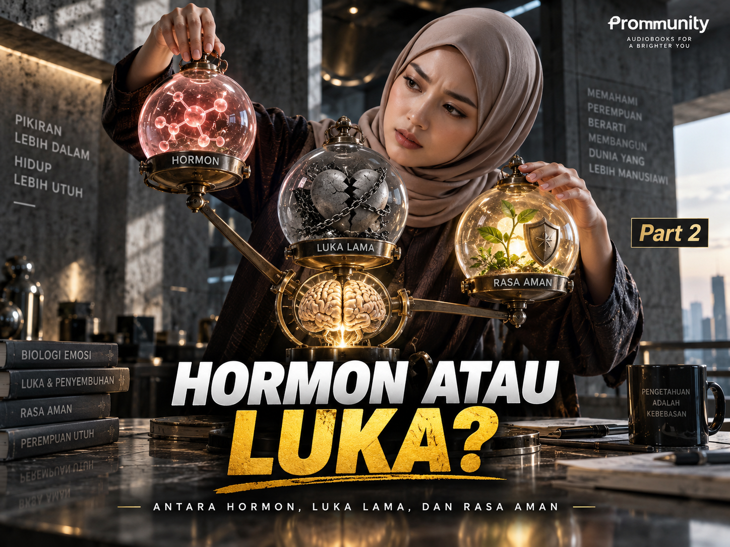 Cover audiobook (Part 2) Rahasia Otak Perempuan Saat Jatuh Cinta — Antara Hormon, Luka Lama, dan Rasa Aman